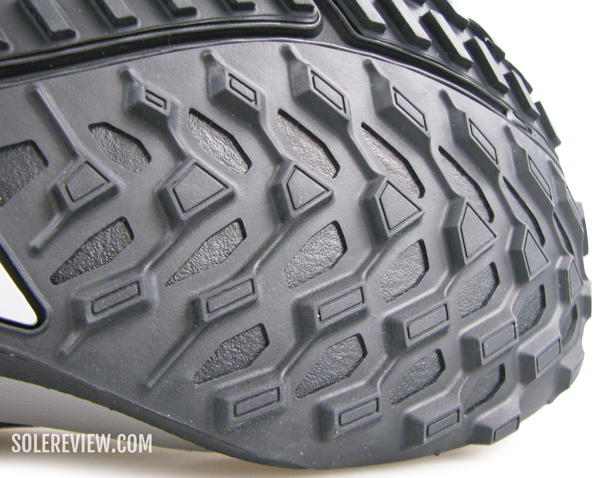 The forefoot outsole lugs of the Nike Pegasus Trail 4 Gore-Tex.