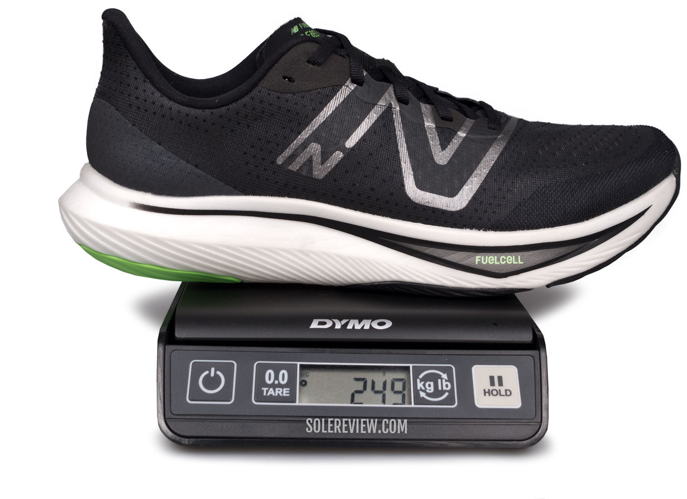 The weight of the New Balance Fuelcell Rebel V3.