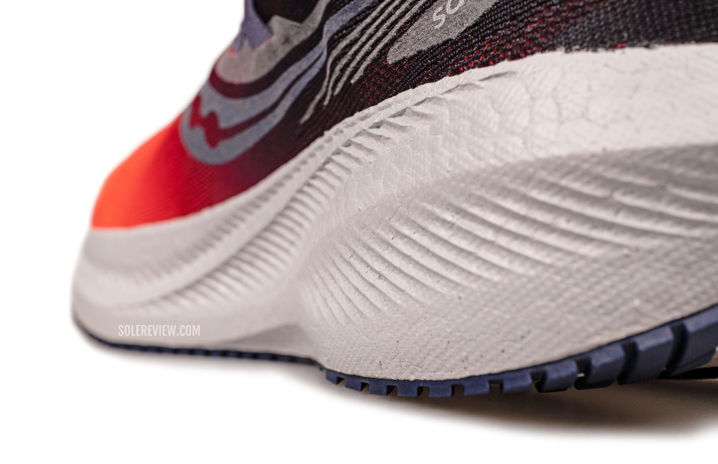 The midsole sidewalls of the Saucony Triumph 20.