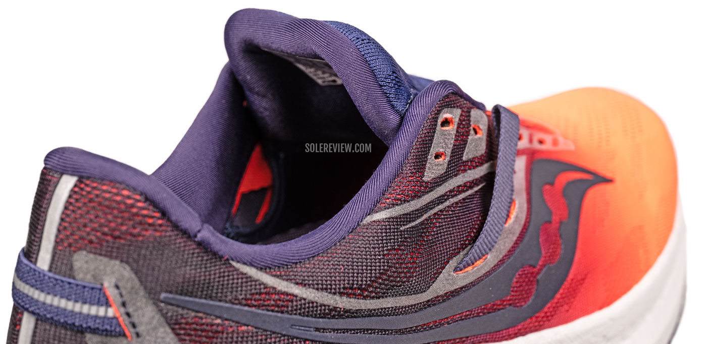 The tongue flap of the Saucony Triumph 20.