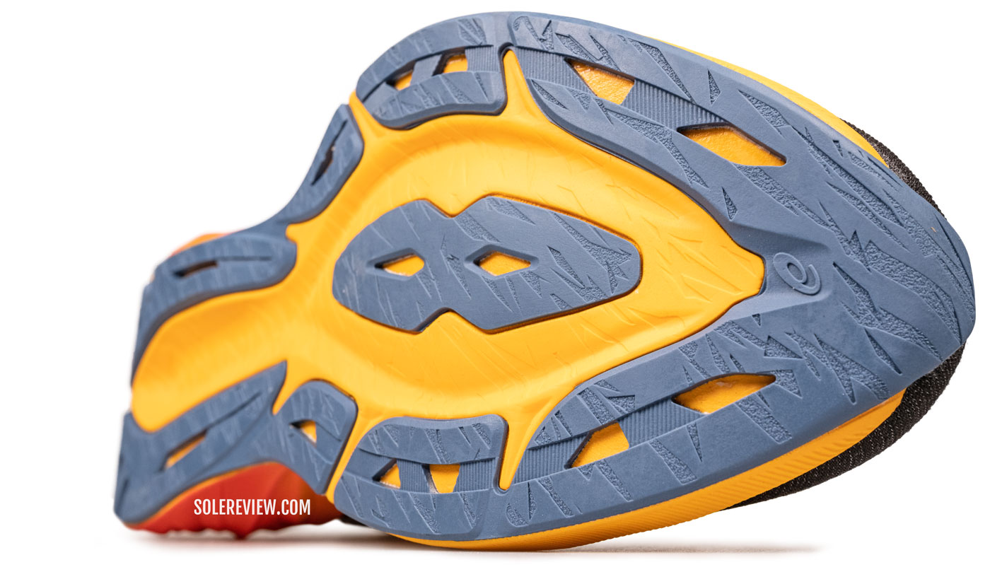 The forefoot outsole of the Asics Novablast 3.