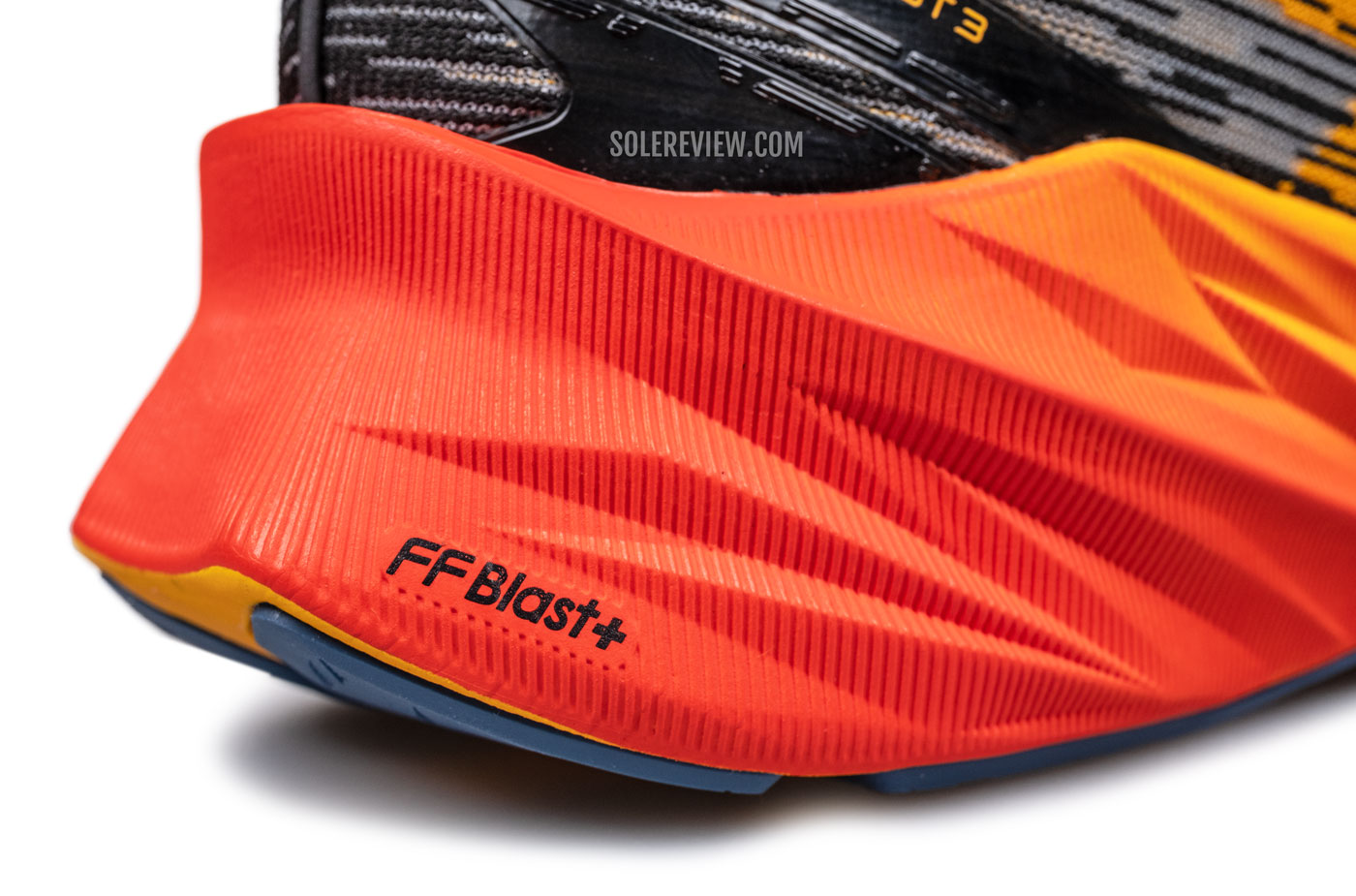 The heel bevel of the Asics Novablast 3.