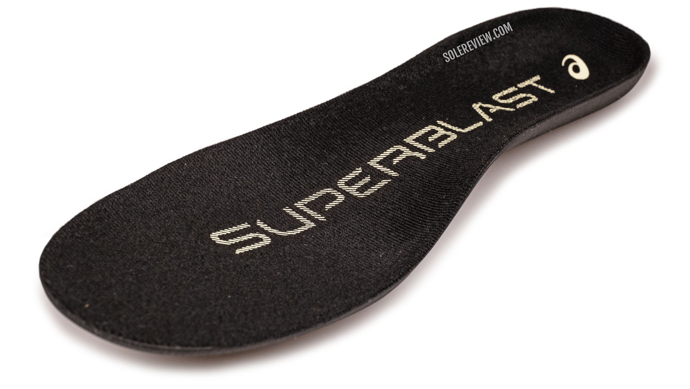 The insole of the Asics Superblast.