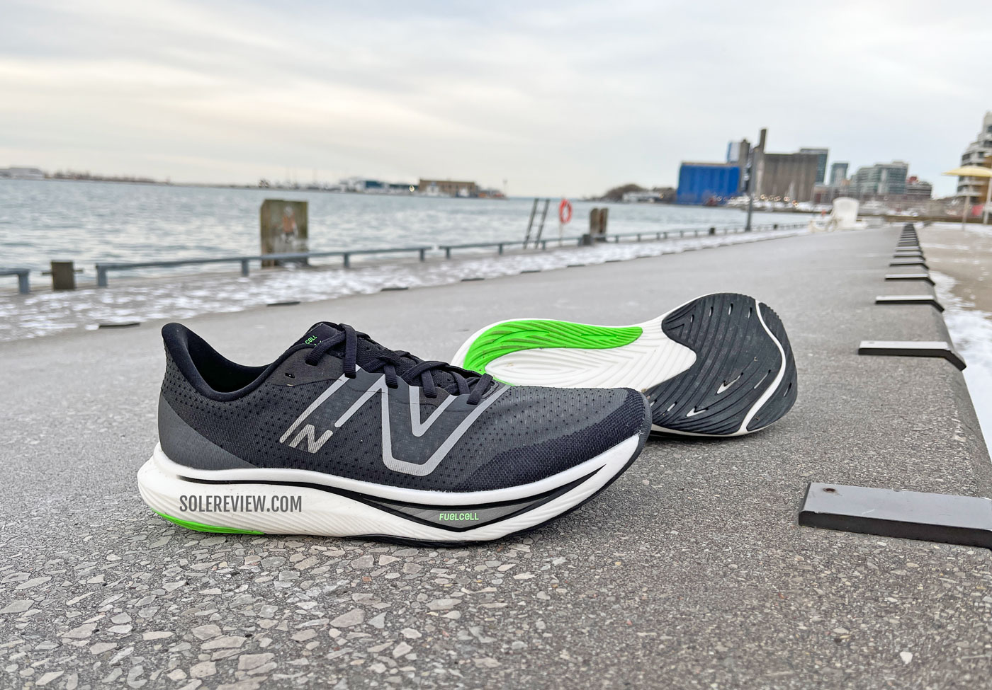 New Balance Fuelcell Rebel V3 on the waterfront.