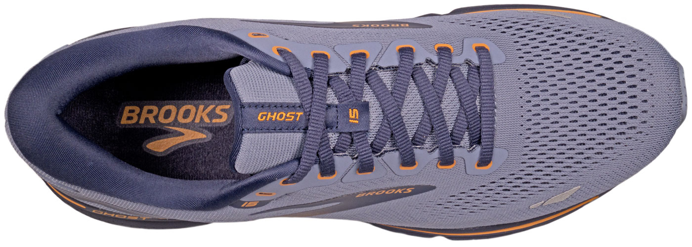 The top view of the Brooks Ghost 15.