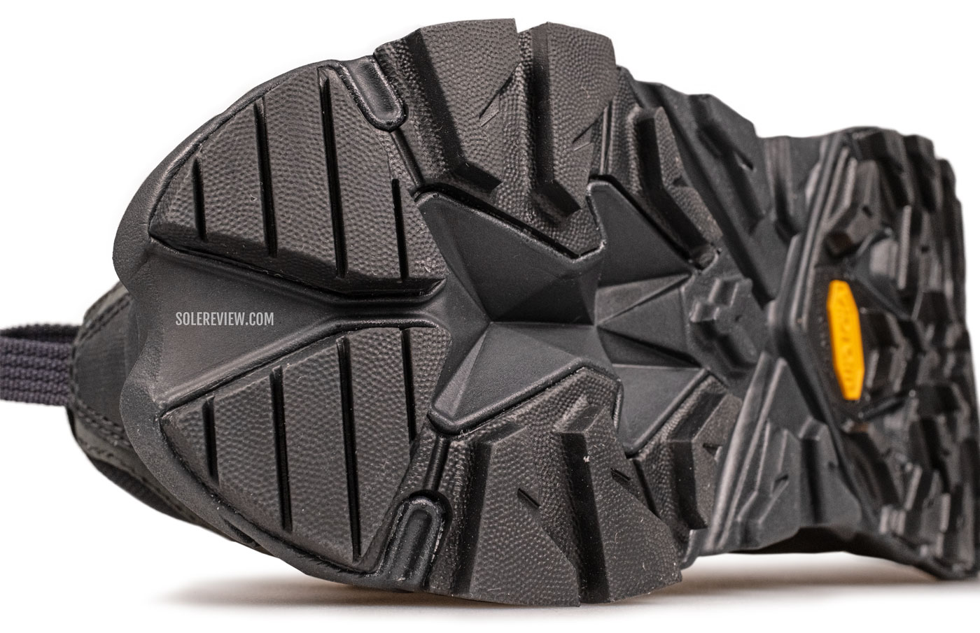 The rear outsole of the Hoka Anacapa Low GTX.