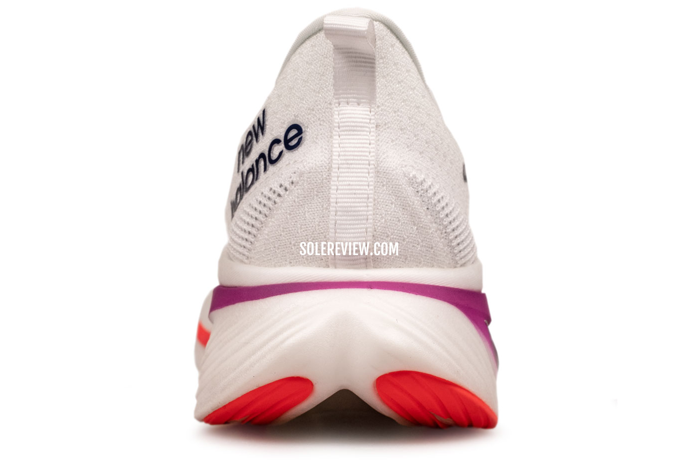 The heel view of the New Balance SC Elite V3.