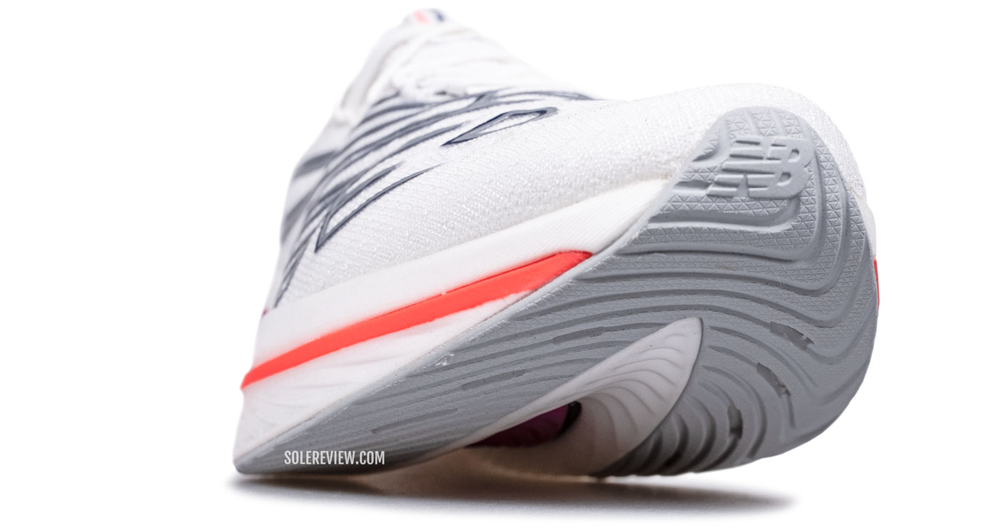 The toe spring of the New Balance SC Elite V3.