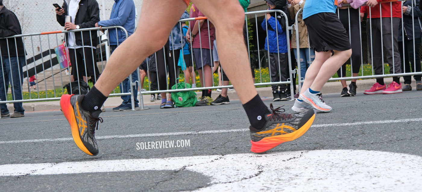 Heel striking in the Asics Novablast 3.