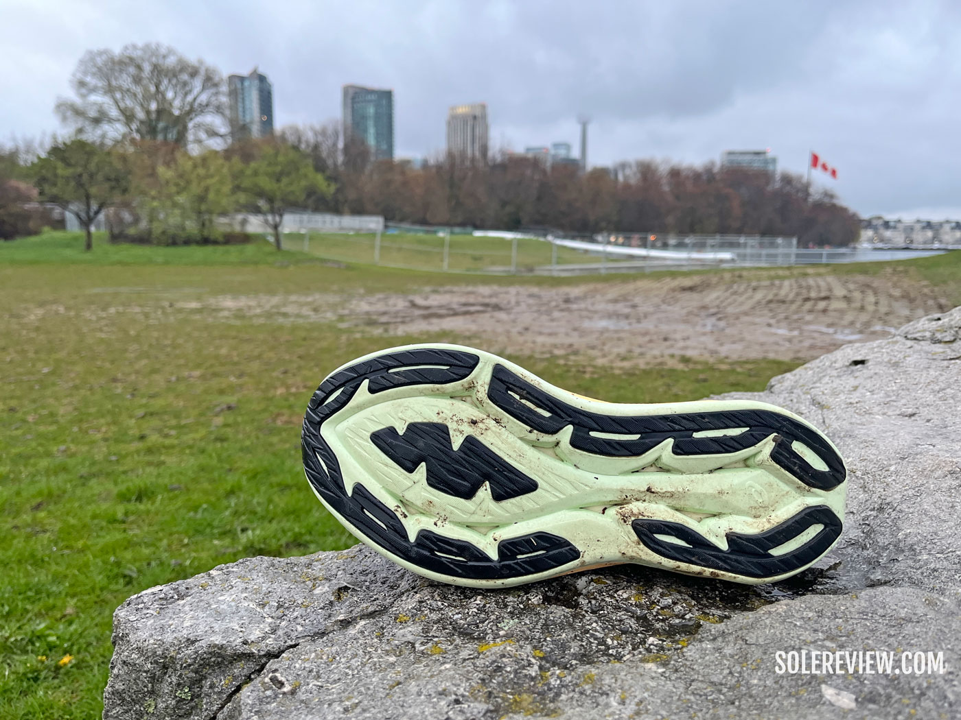 The outsole of the Asics Superblast.