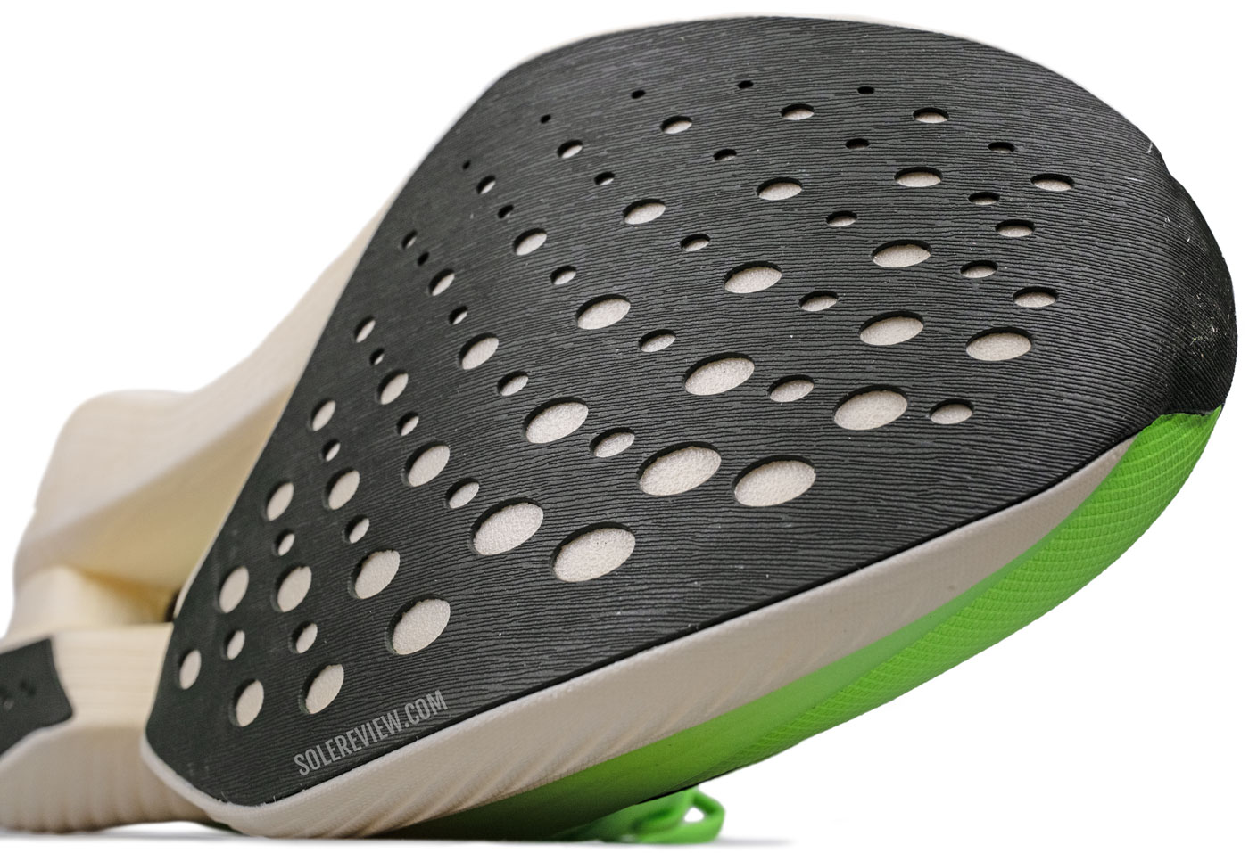 The forefoot outsole of the Saucony Endorphin Elite.