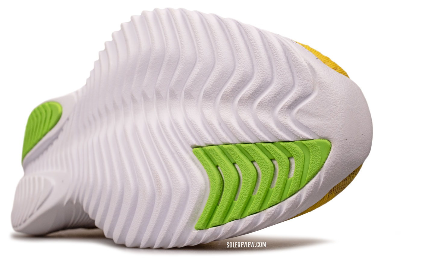 The forefoot outsole of the Saucony Kinvara 14.