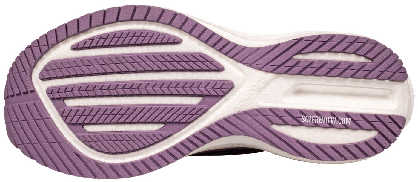 The outsole of the Saucony Triumph 21.