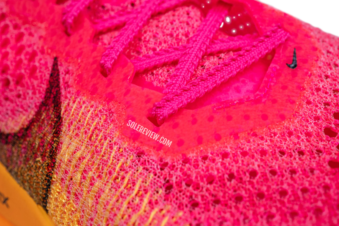 The asymmetric lacing of the Nike Vaporfly 3.