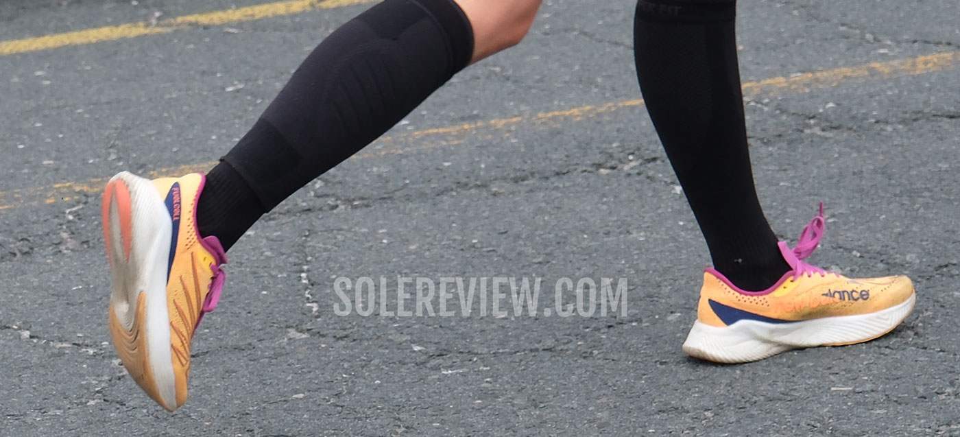 The New Balance RC Elite V2 in a race.