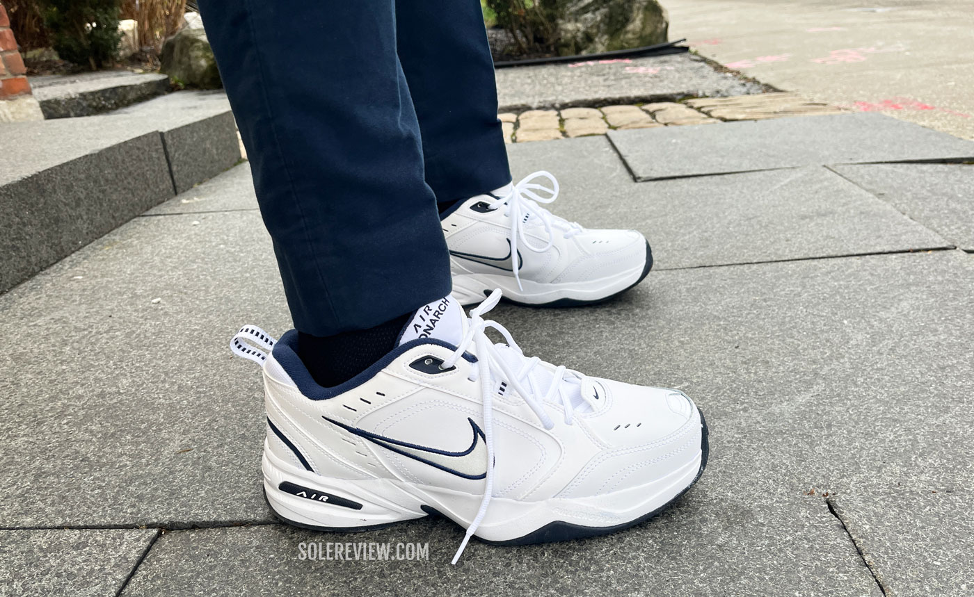 Standing in the Nike Monarch IV.