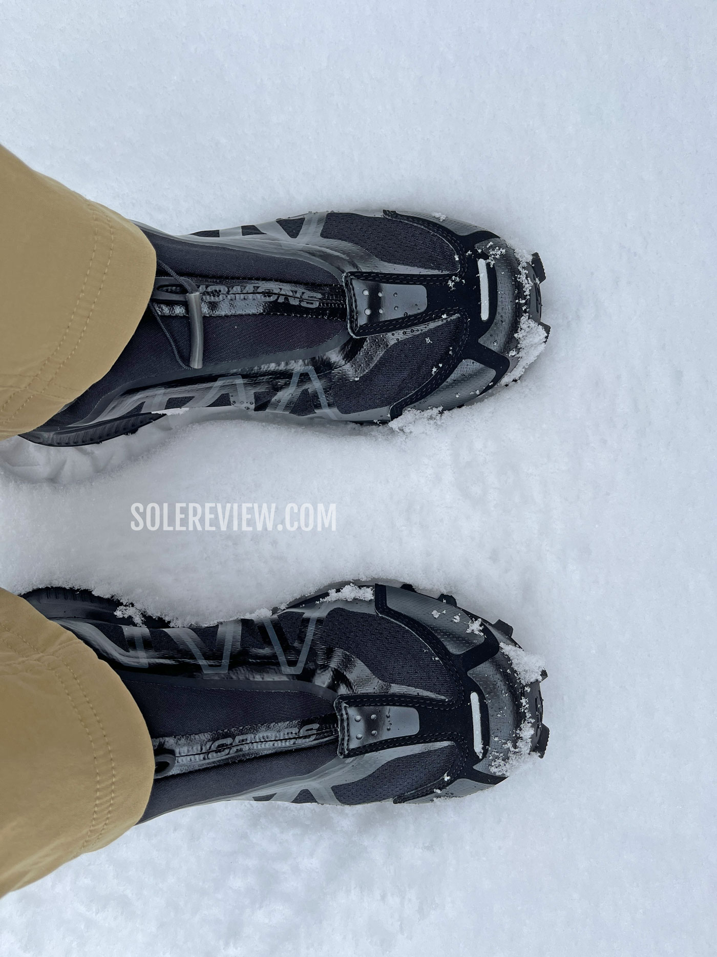 The Salomon Snowcross in snow.