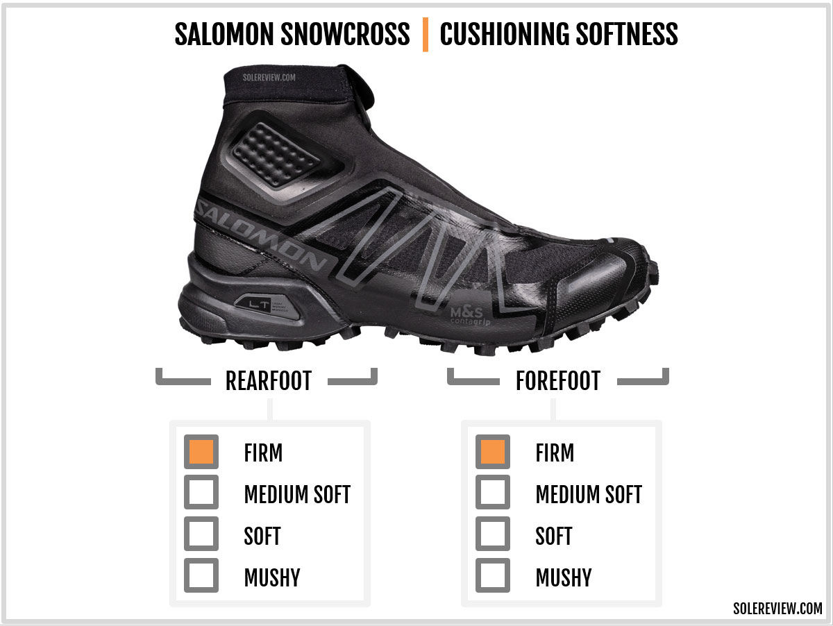The midsole softness of the Salomon Snowcross.