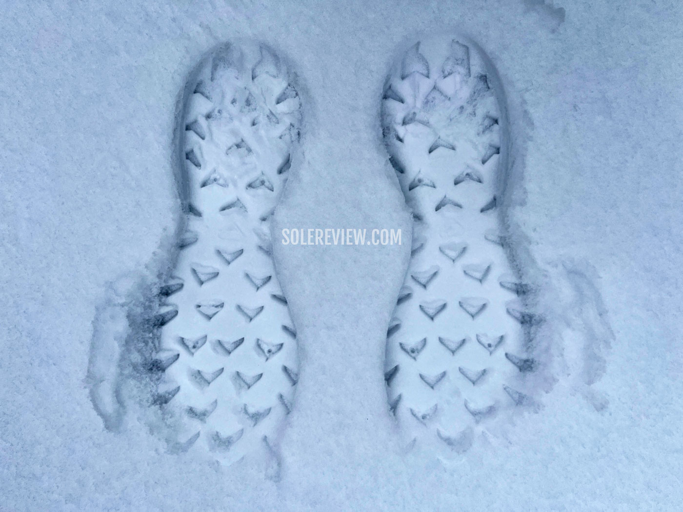 The outsole footprint of the Salomon Snowcross.