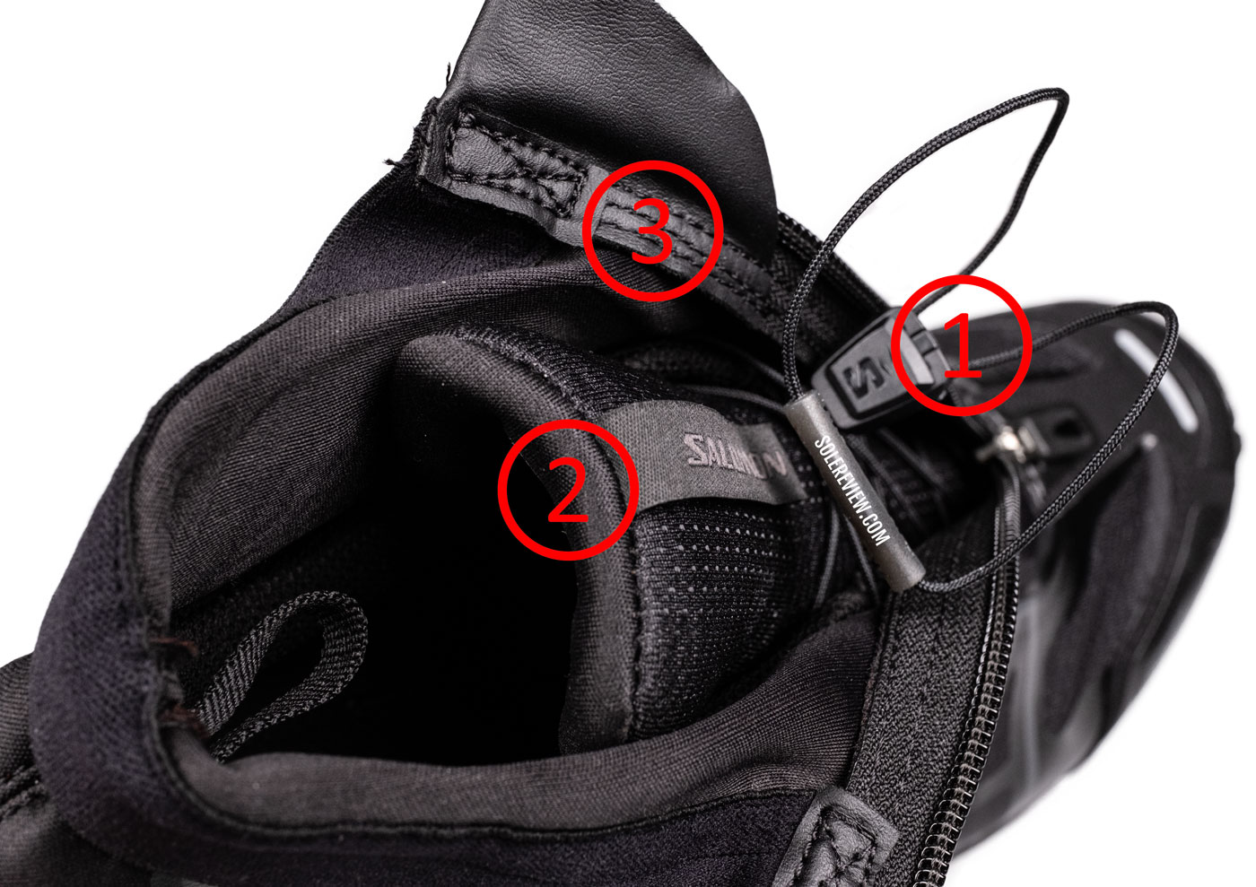 The pressure points on the Salomon Snowcross.