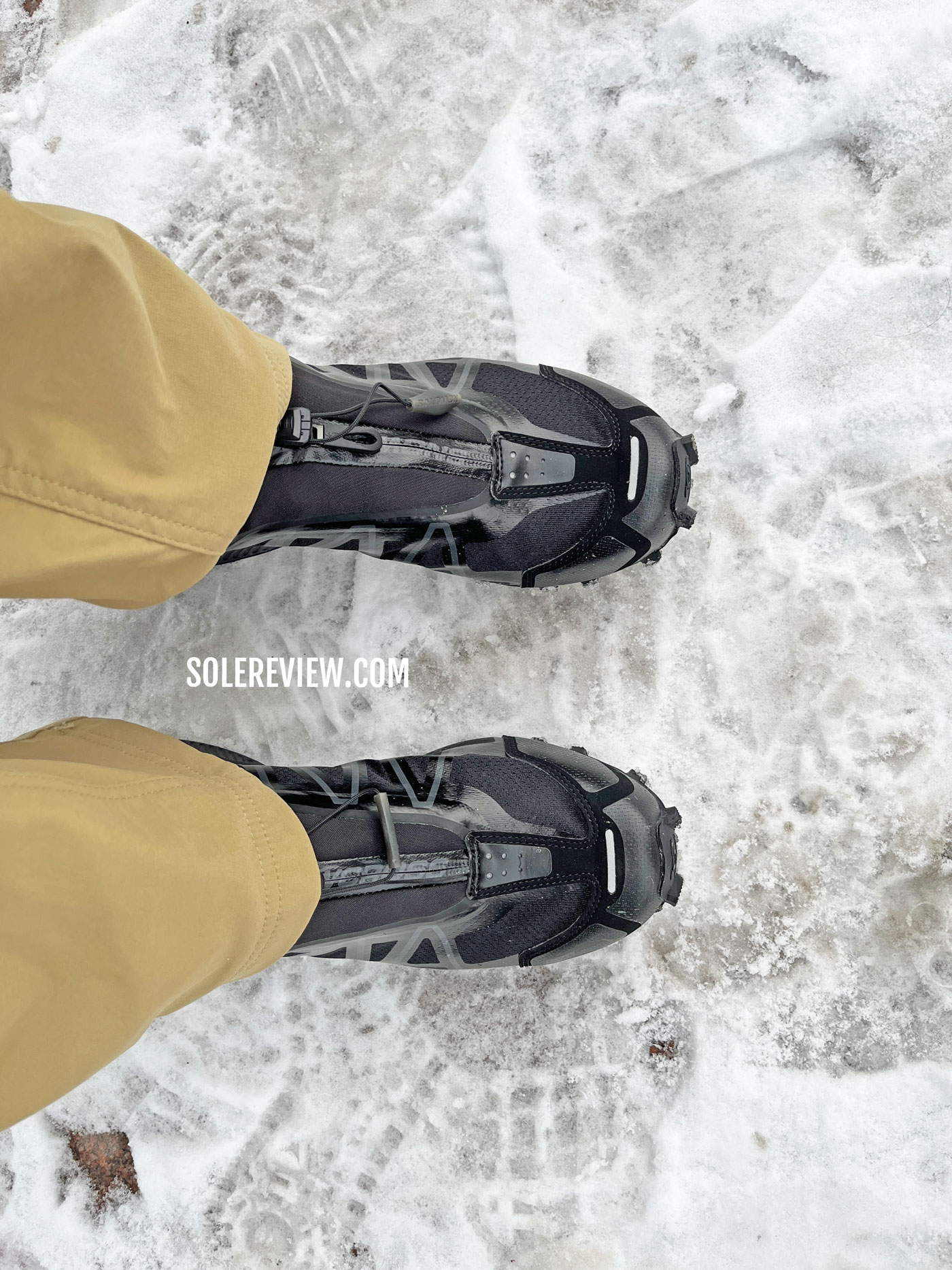 The Salomon Snowcross on ice.