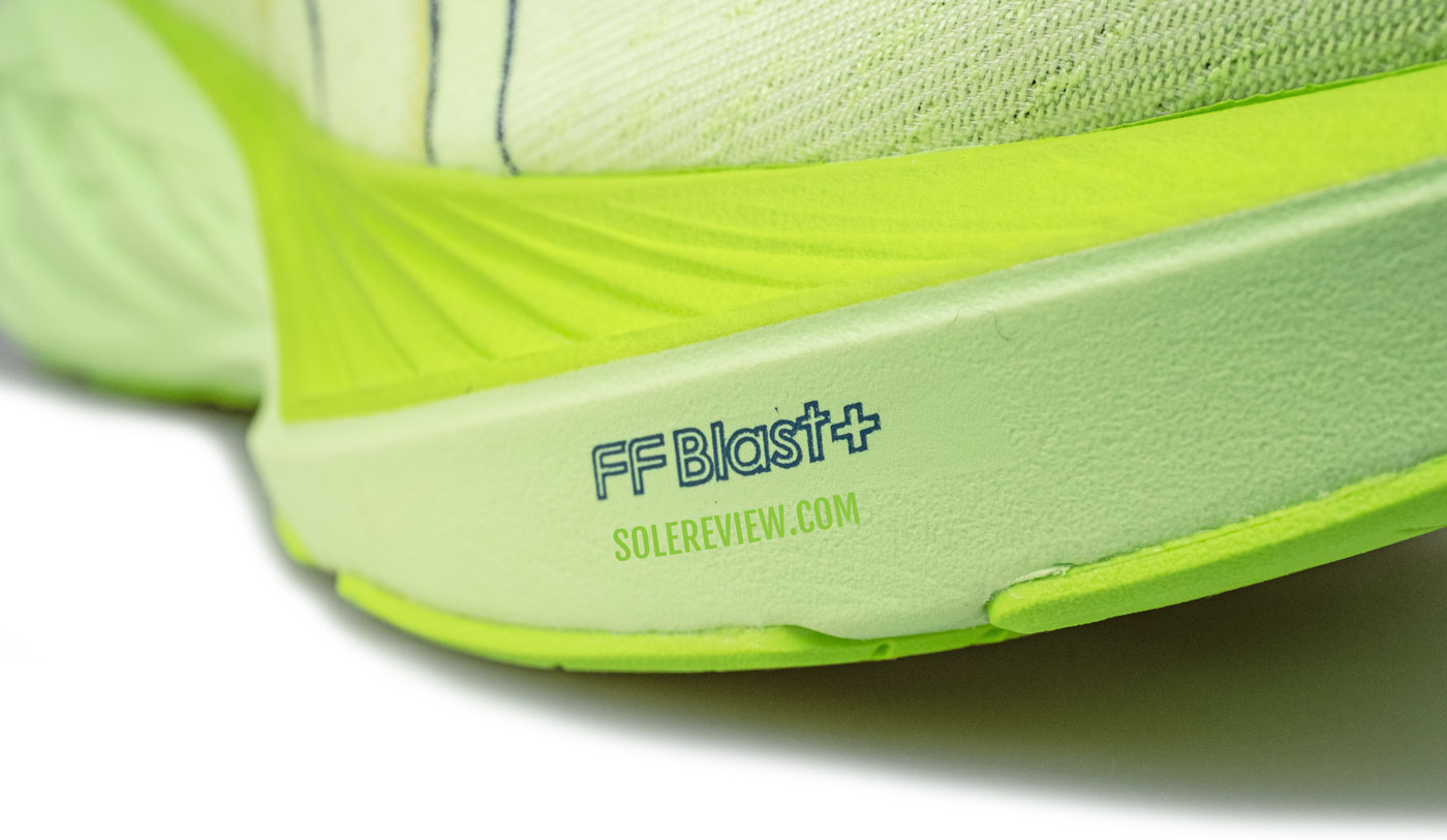 The Flytefoam Blast+ midsole of the Asics Novablast 4.