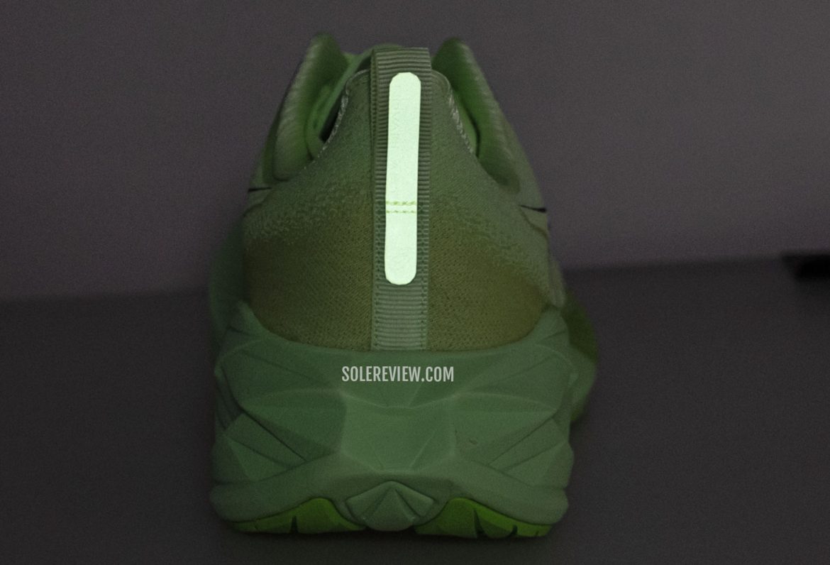 The reflective trims on the Asics Novablast 4.