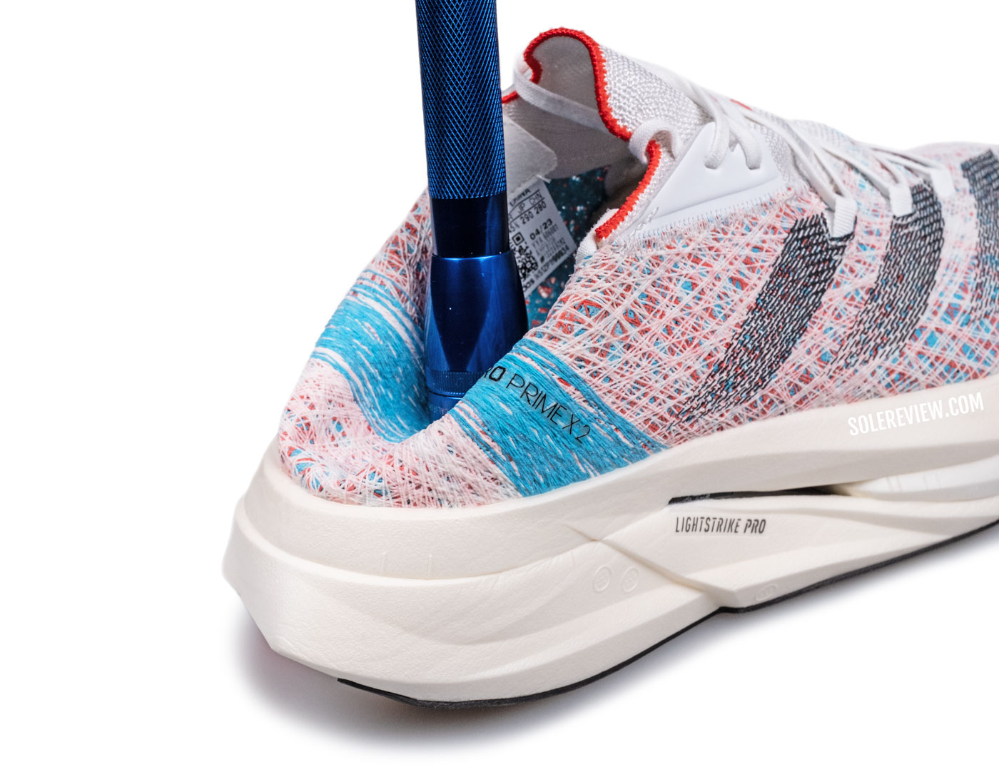 The collapsible heel of the adidas Prime X2 Strung.