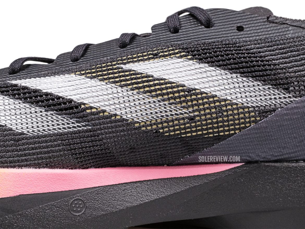 The midfoot of the adidas Takumi Sen 10.