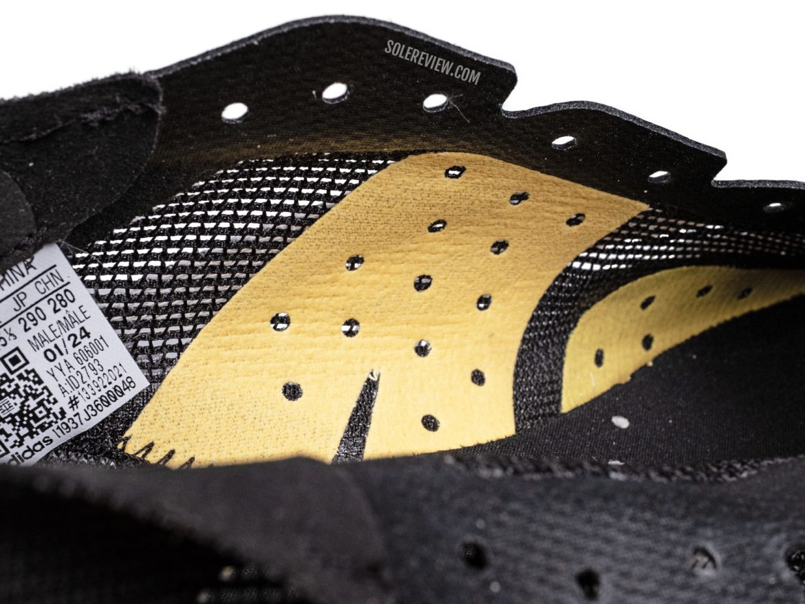 The midfoot strap of the adidas Takumi Sen 10.