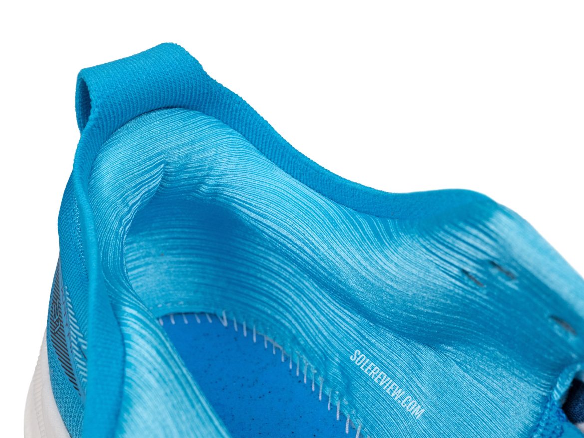 The heel collar of the Asics Kayano 31.