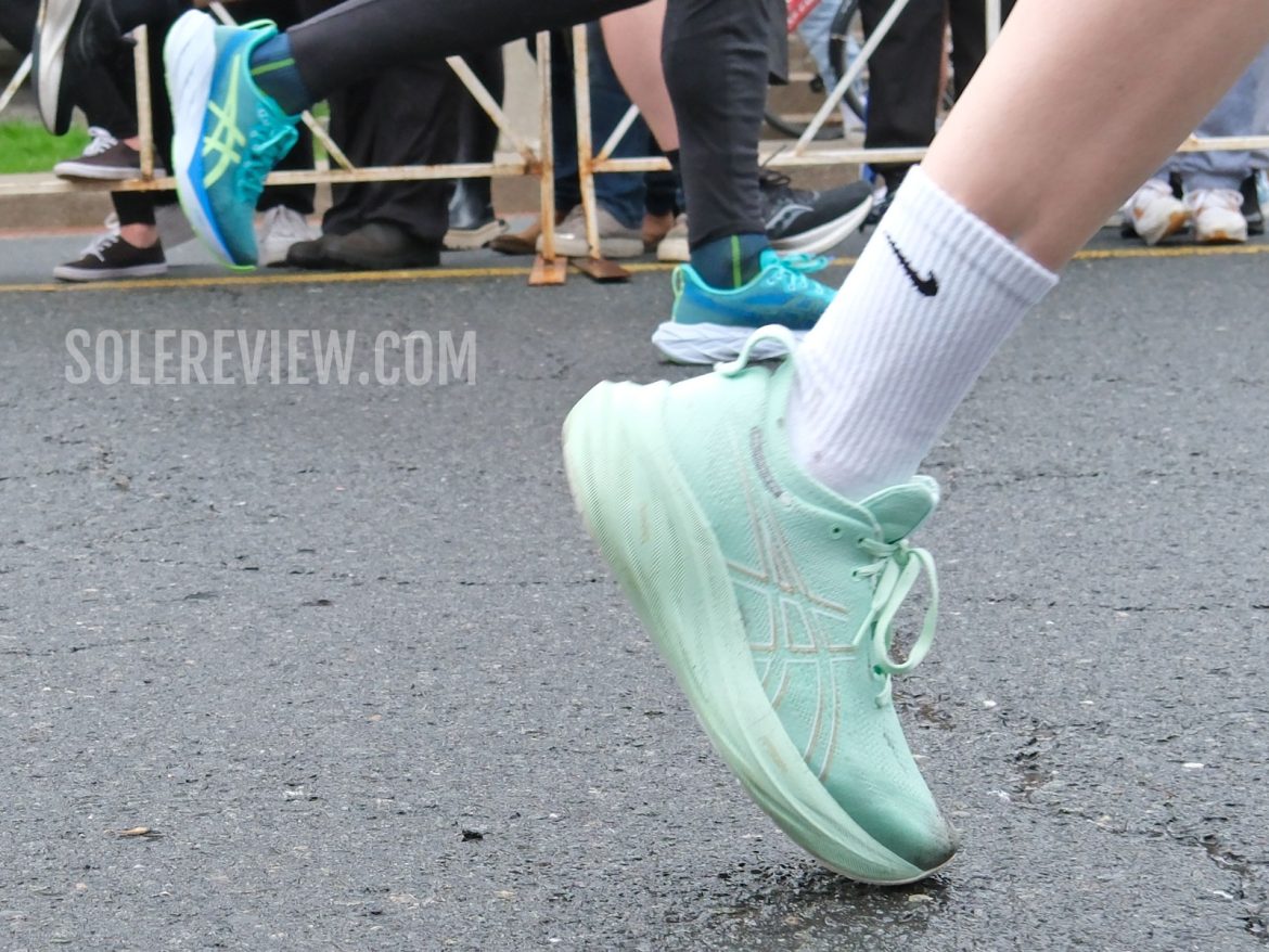 The Asics Nimbus 26 and Novablast 4 on the road.