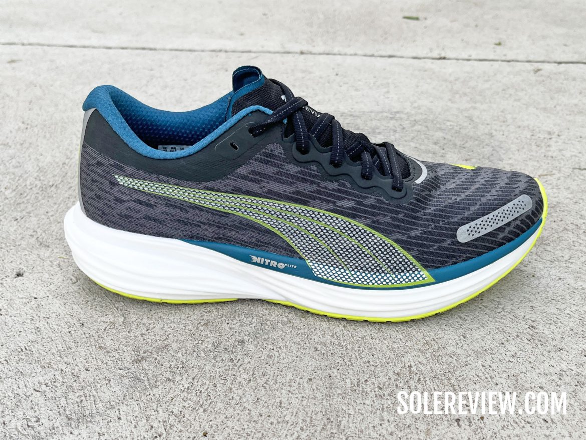 The Puma Deviate Nitro 2 on road.