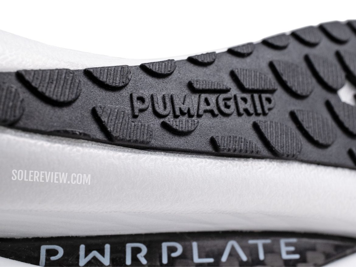 The Pumagrip outsole of the Puma Deviate Nitro Elite 2.