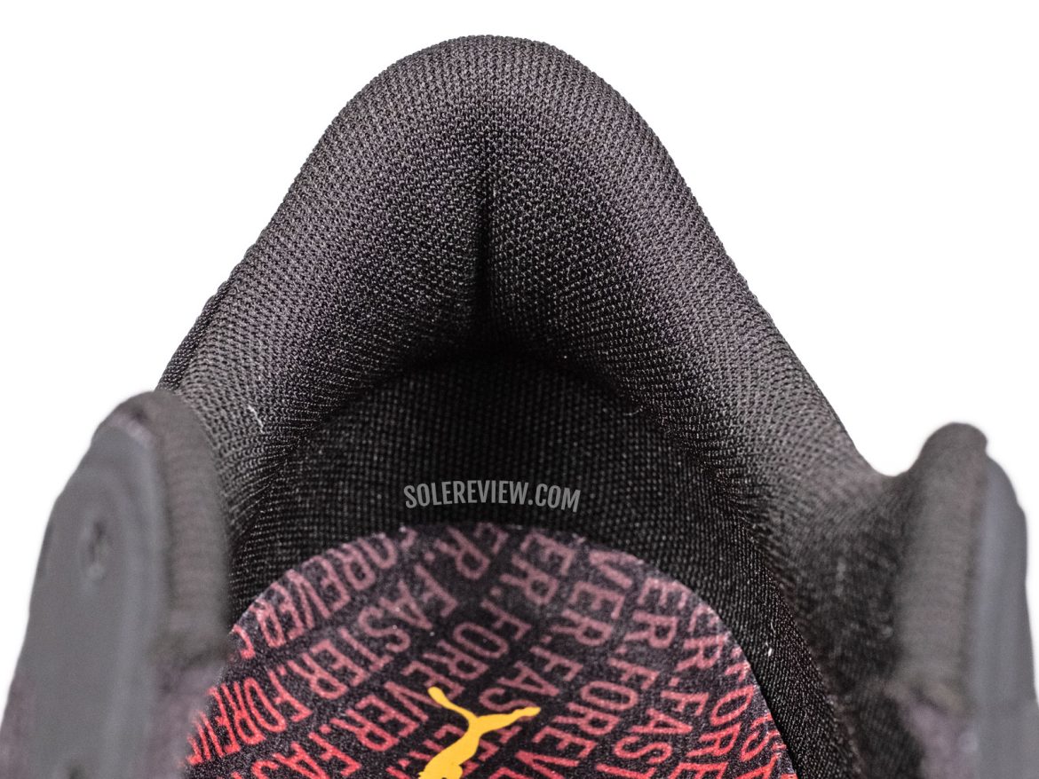 The heel collar of the Puma Magnify Nitro 2.