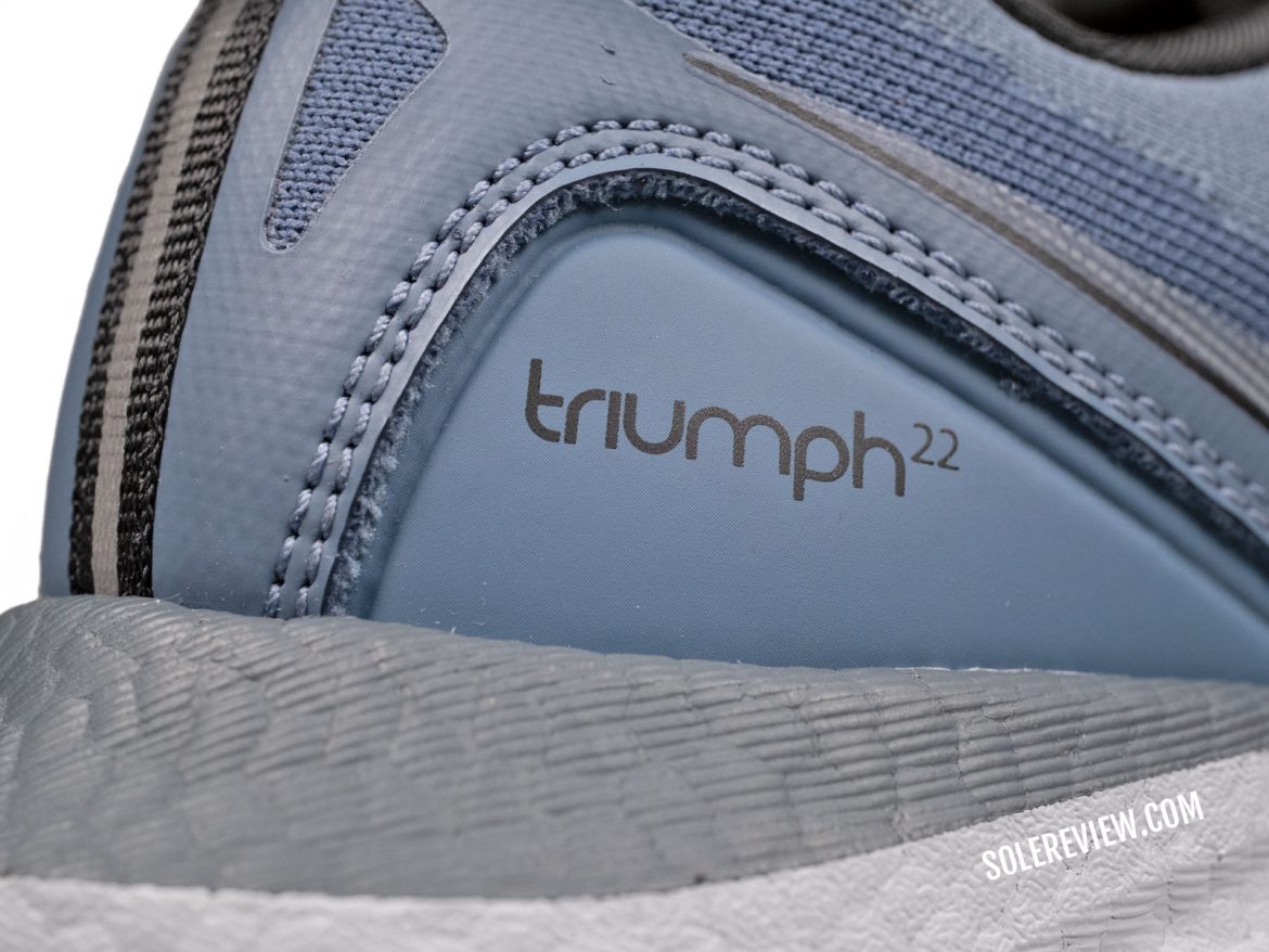 The heel counter of the Saucony Triumph 22.