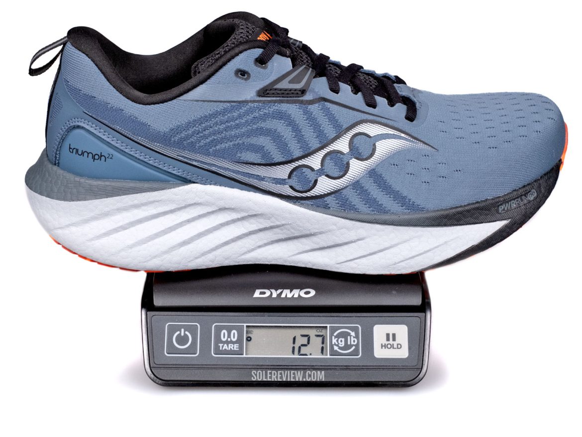 The weight of the Saucony Triumph 22.