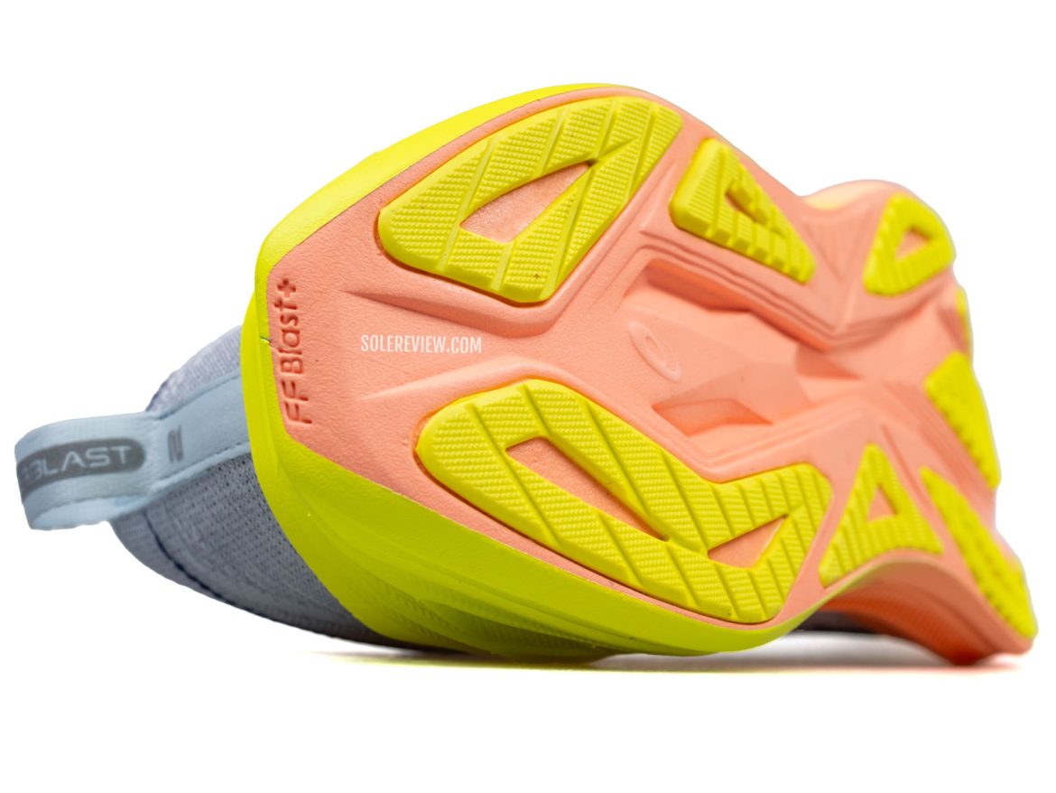 The heel crash pad of the Asics Superblast 2.