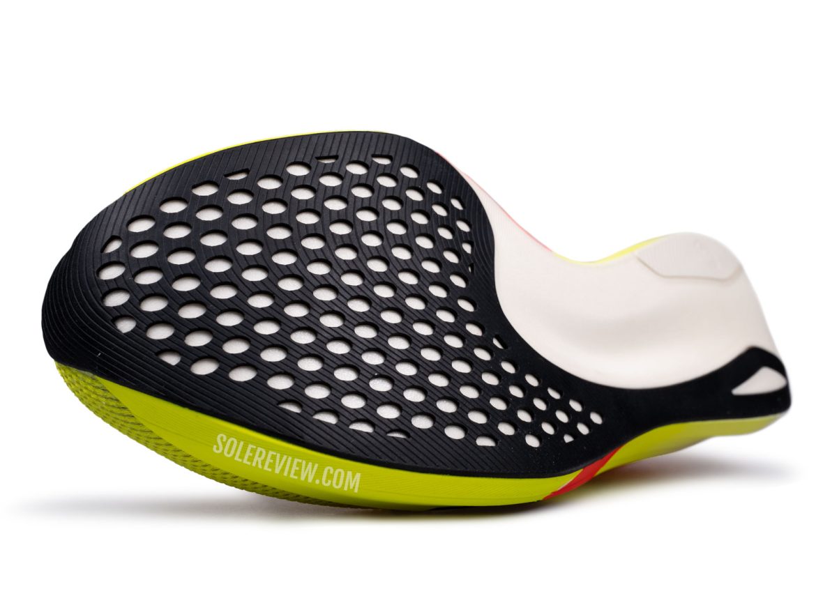The forefoot outsole of the Asics Metaspeed Edge Paris.