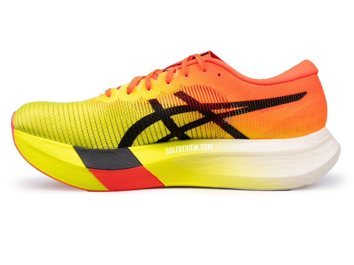 The side profile of the Asics Metaspeed Sky Paris.