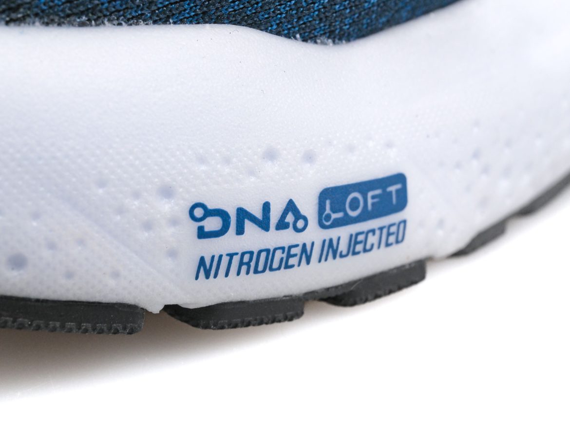 The DNA Loft midsole of the Brooks Ghost 16.