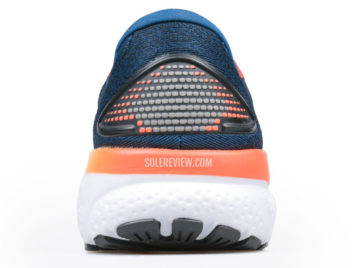 The heel view of the Brooks Ghost 16.