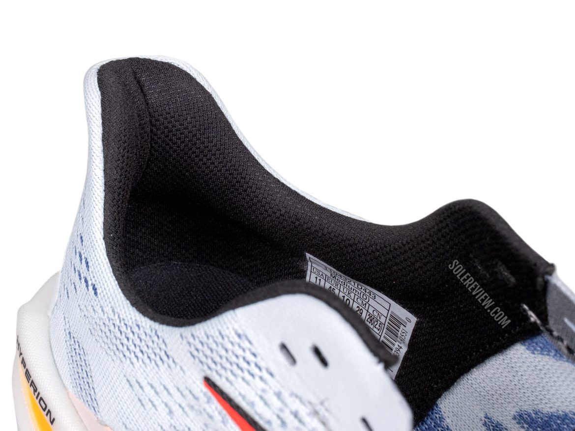 The heel collar of the Brooks Hyperion 2.