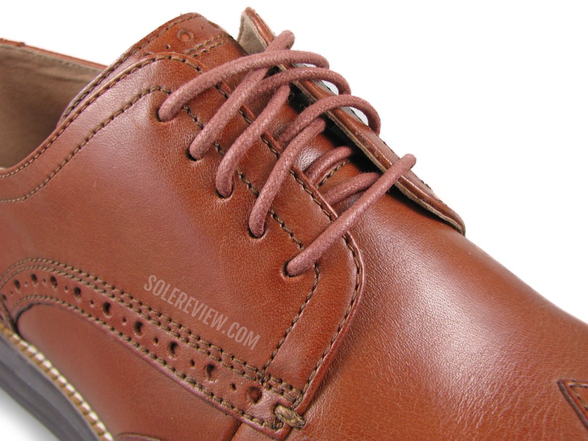The laces of the Cole Haan Originalgrand Wingtip.