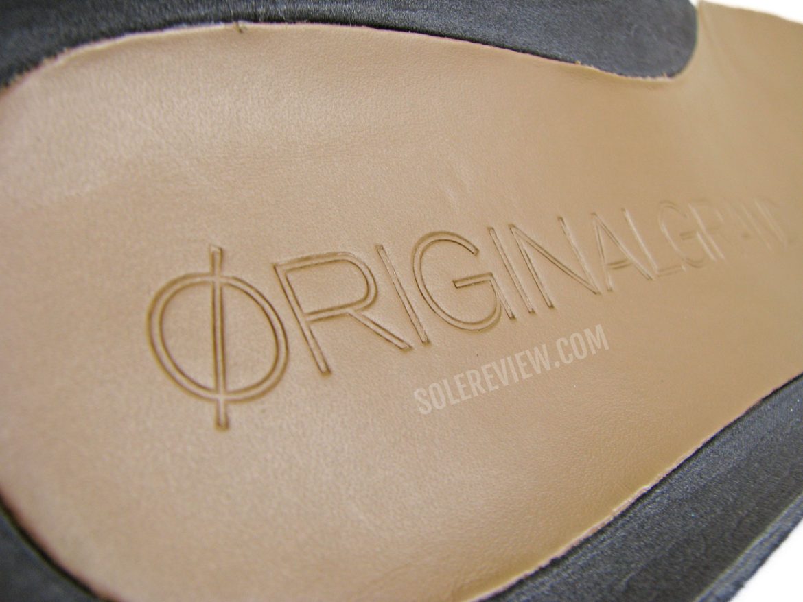 The leather footbed of the Cole Haan Originalgrand Wingtip.
