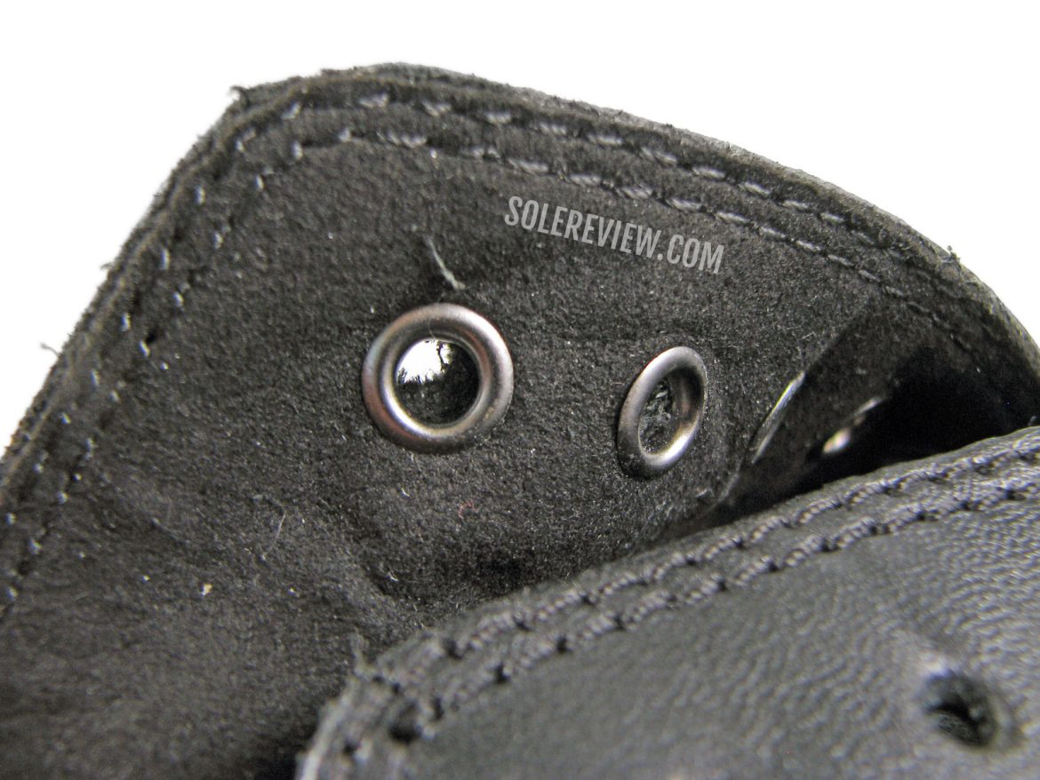 The metal eyelets of the Cole Haan Zerogrand.
