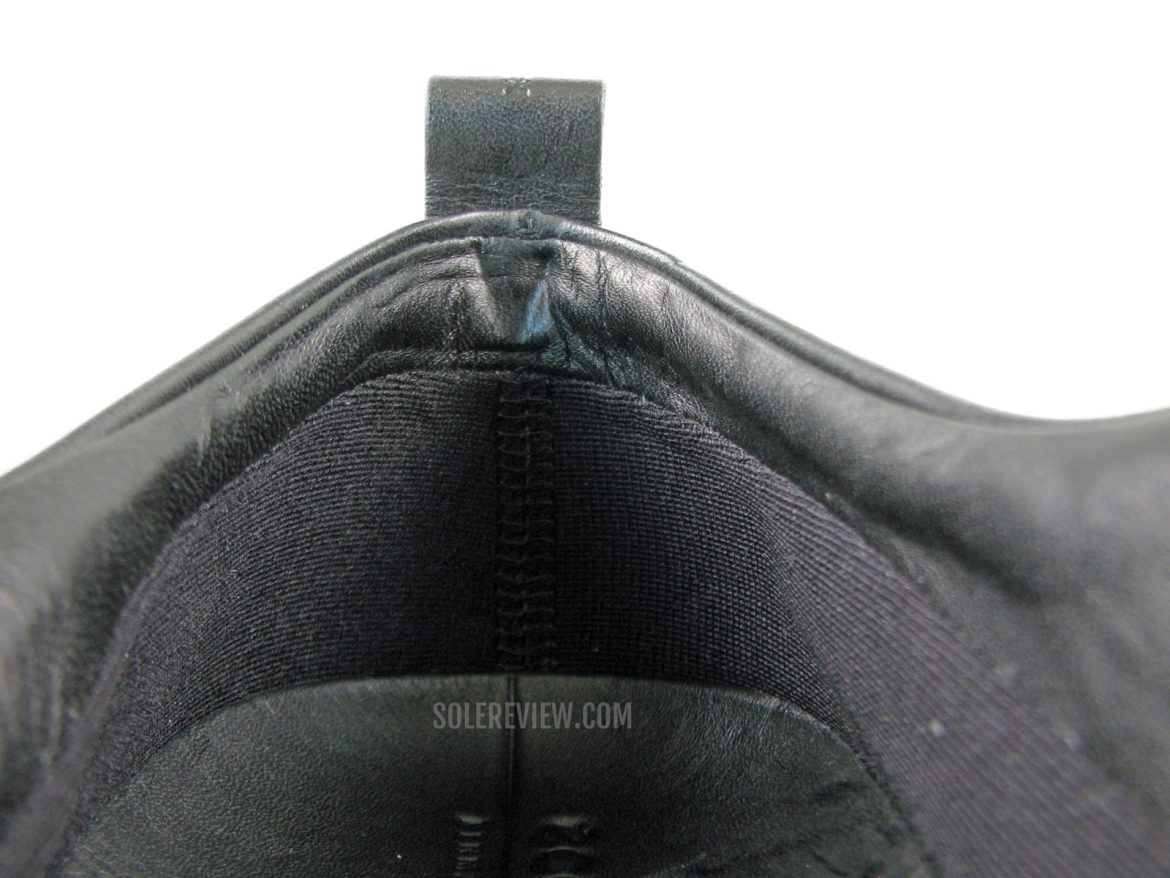 The heel collar of the Ecco ST1 Hybrid.