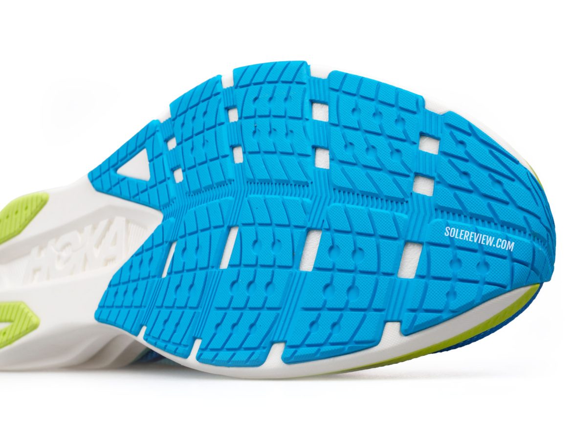 The forefoot outsole of the Hoka Cielo Road.