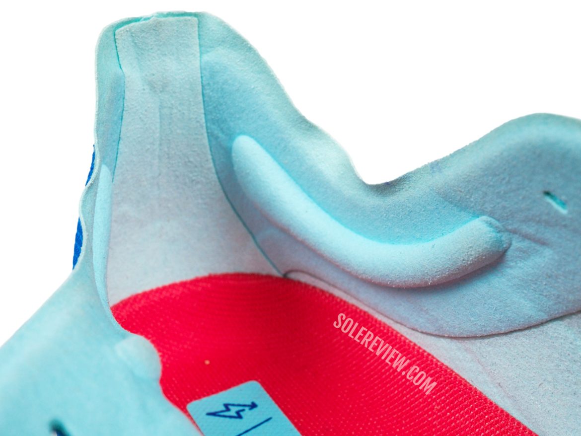 The heel collar of the Hoka Cielo Road.