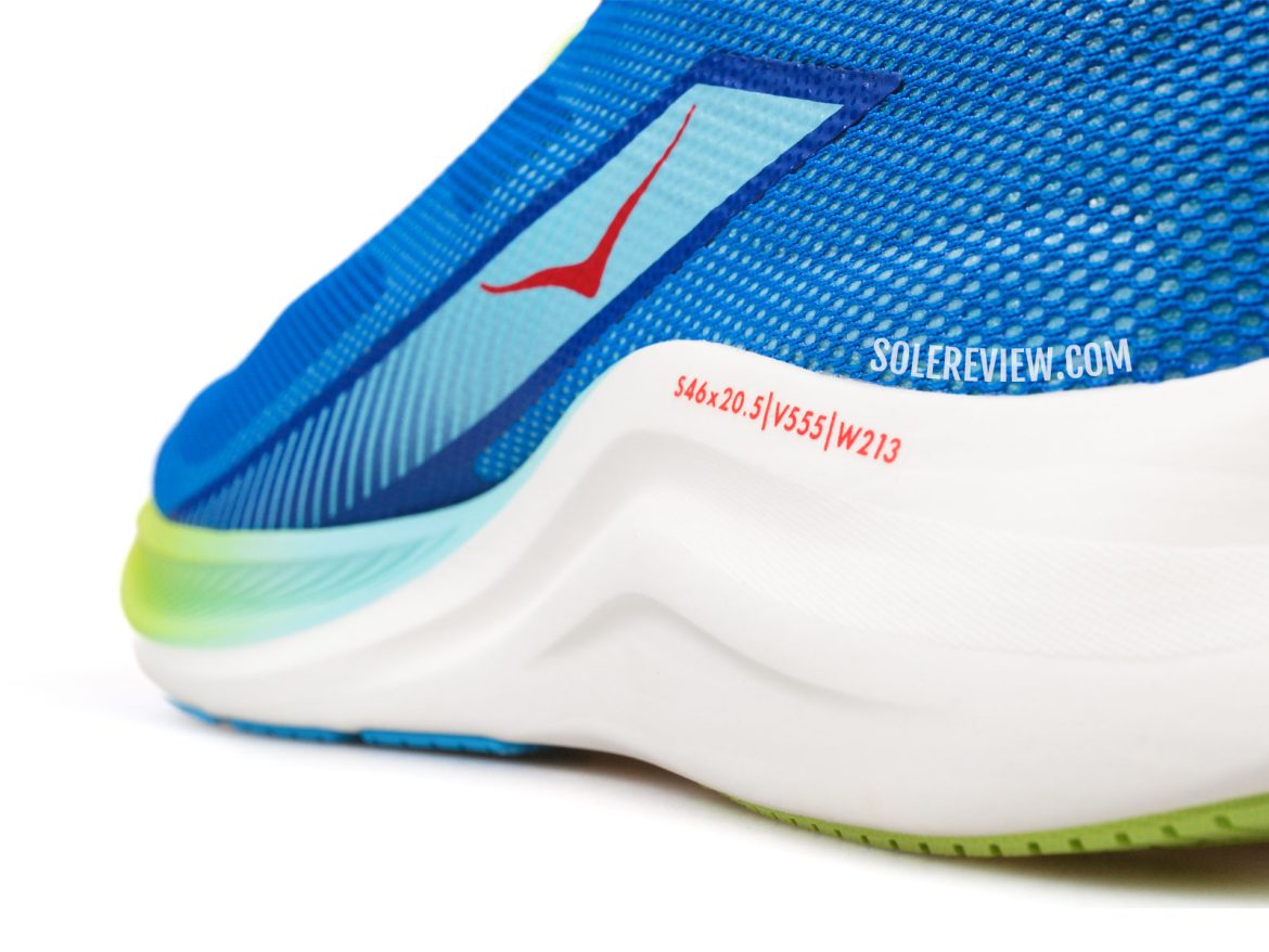 The midsole of the Hoka Cielo Road.